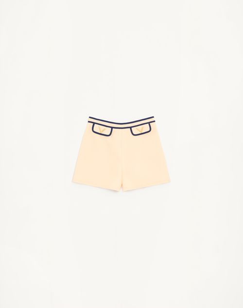 Valentino - Crepe Couture Shorts - Birch/blue - Woman - Trousers And Shorts